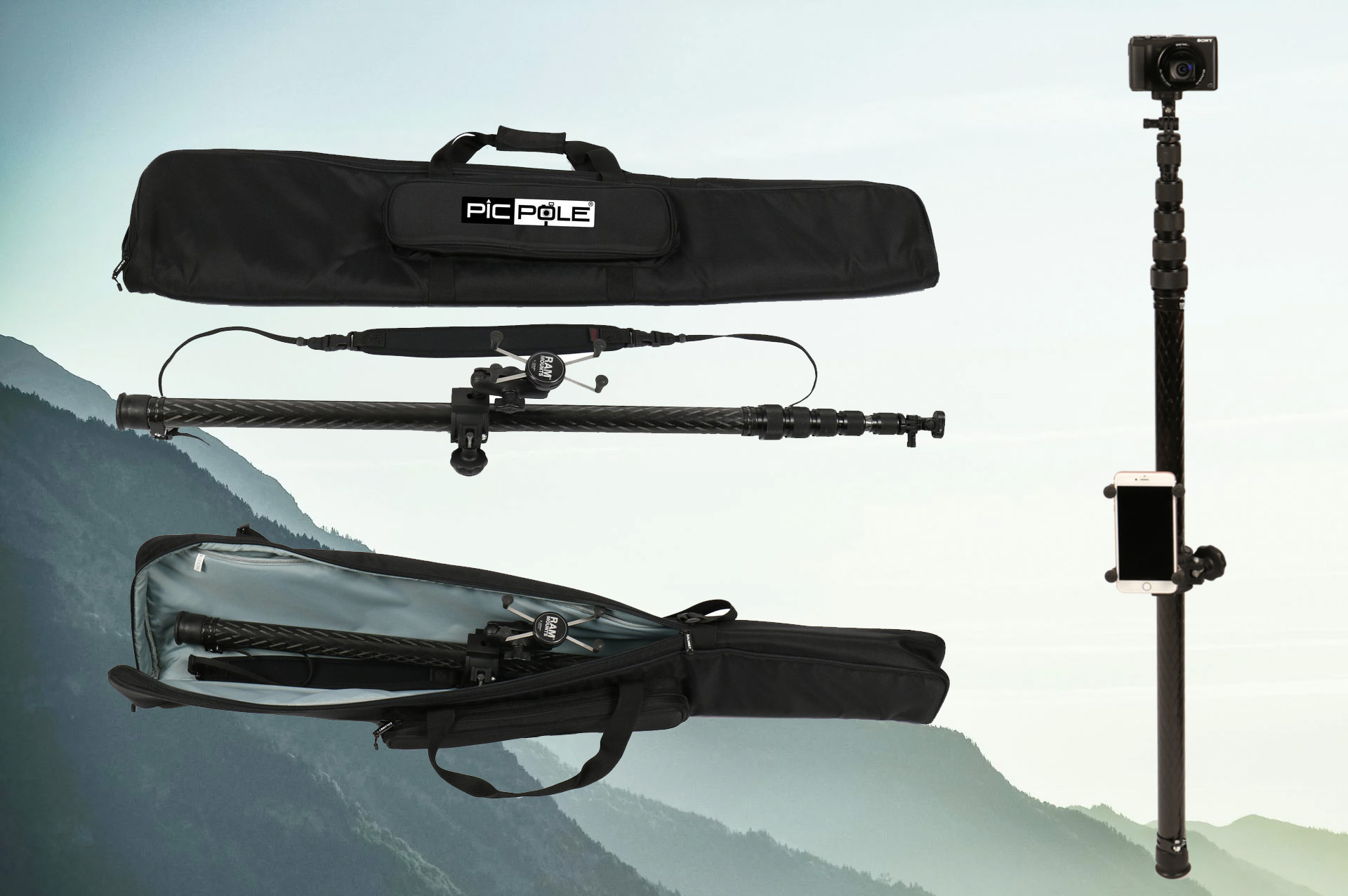 Photopmast Hochstativ Selfiestick 5 Meter