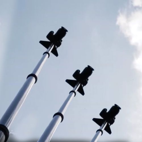 Fotomasten mit 10 Meter Höhe, teleskopierbar, leicht und sicher