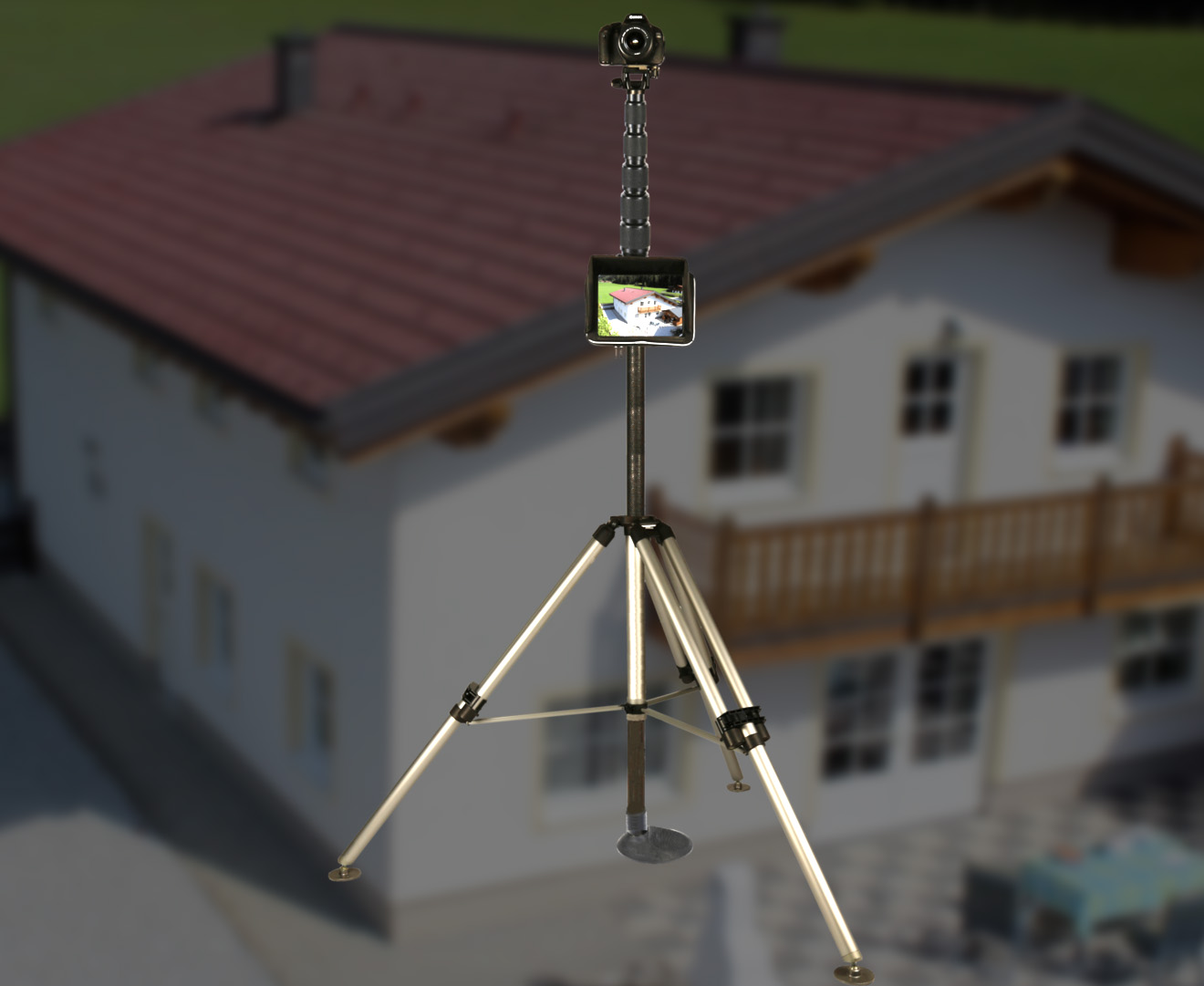 Hochstativ mit Aluminium Stativbeinen 10 Meter hoch